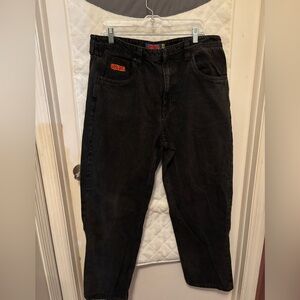Empyre men’s black denim jeans.  36x29. Wide legs, like new